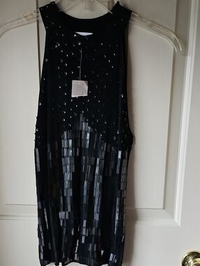 Forever Young Black Sequin Top